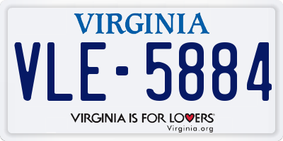 VA license plate VLE5884