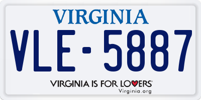 VA license plate VLE5887