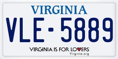 VA license plate VLE5889