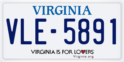 VA license plate VLE5891