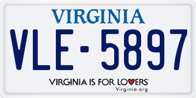 VA license plate VLE5897