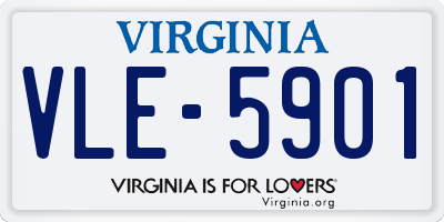 VA license plate VLE5901