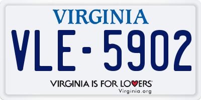 VA license plate VLE5902