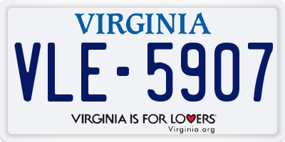 VA license plate VLE5907