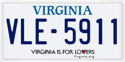 VA license plate VLE5911