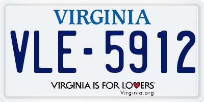 VA license plate VLE5912