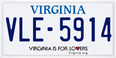 VA license plate VLE5914
