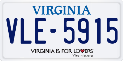 VA license plate VLE5915
