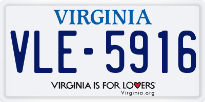 VA license plate VLE5916