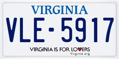 VA license plate VLE5917