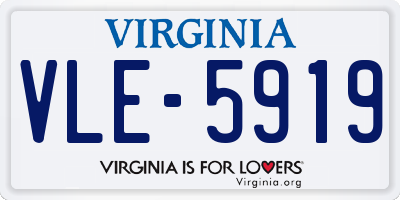 VA license plate VLE5919