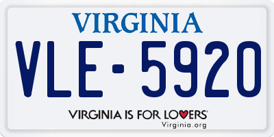 VA license plate VLE5920