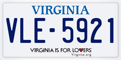 VA license plate VLE5921