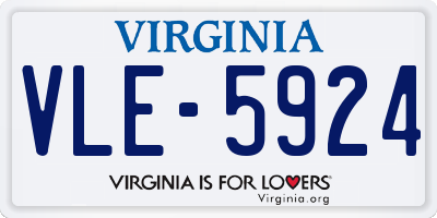 VA license plate VLE5924