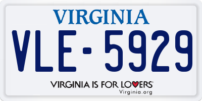VA license plate VLE5929