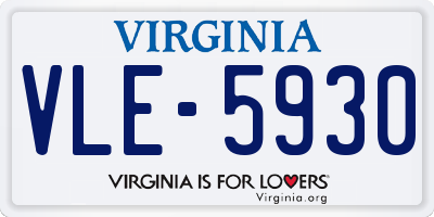 VA license plate VLE5930