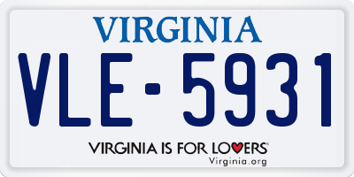 VA license plate VLE5931