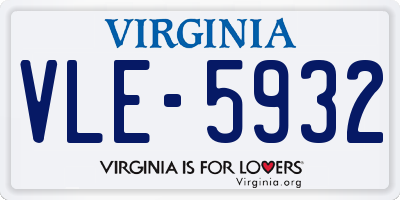VA license plate VLE5932