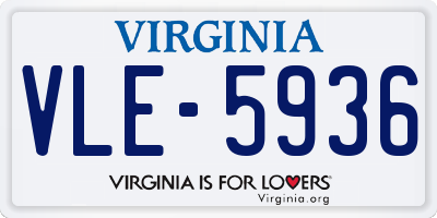 VA license plate VLE5936