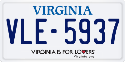 VA license plate VLE5937