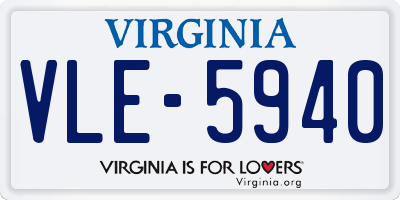 VA license plate VLE5940