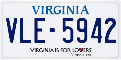 VA license plate VLE5942