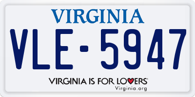 VA license plate VLE5947