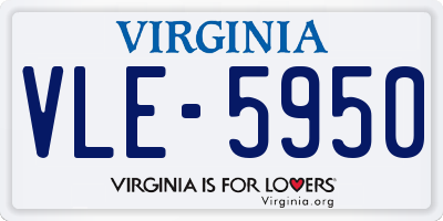 VA license plate VLE5950