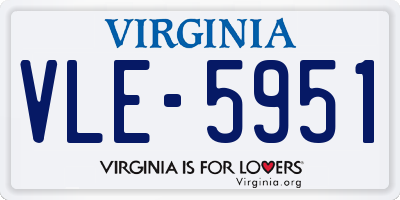 VA license plate VLE5951