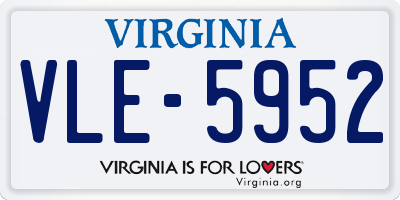 VA license plate VLE5952