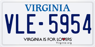 VA license plate VLE5954