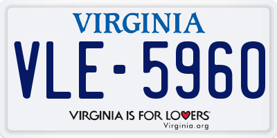 VA license plate VLE5960