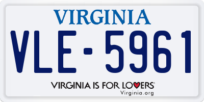 VA license plate VLE5961