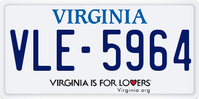VA license plate VLE5964