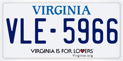 VA license plate VLE5966