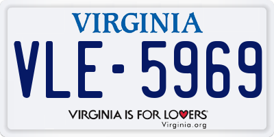 VA license plate VLE5969