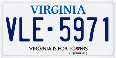 VA license plate VLE5971