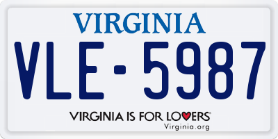 VA license plate VLE5987