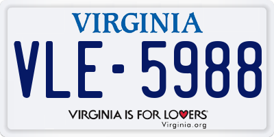 VA license plate VLE5988