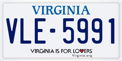 VA license plate VLE5991