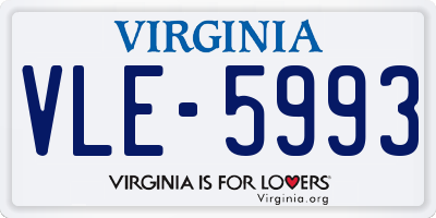 VA license plate VLE5993