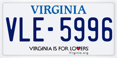 VA license plate VLE5996