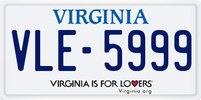 VA license plate VLE5999