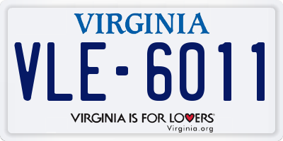 VA license plate VLE6011