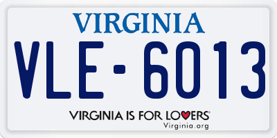 VA license plate VLE6013