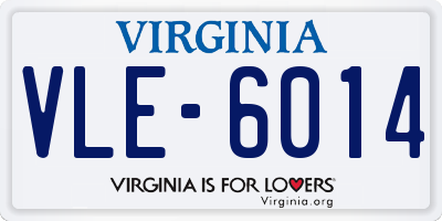 VA license plate VLE6014