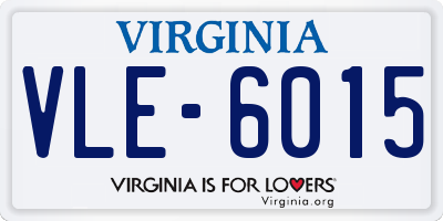 VA license plate VLE6015