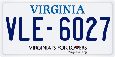 VA license plate VLE6027