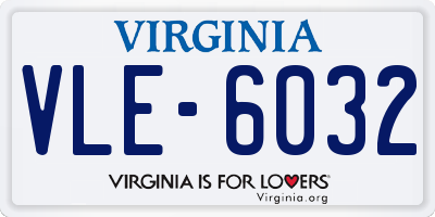 VA license plate VLE6032