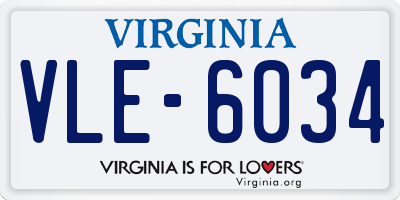 VA license plate VLE6034